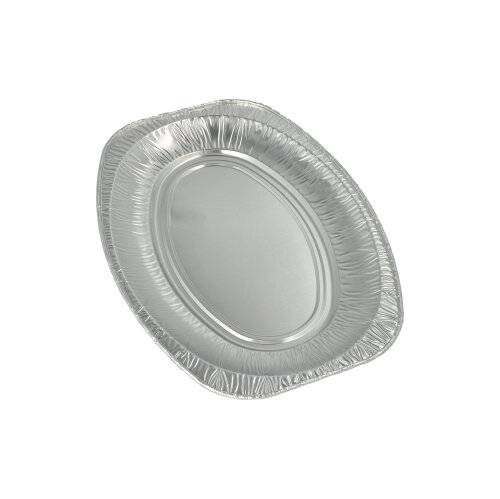 3 Servierplatten, Alu oval 35 cm x 24,5 cm-0