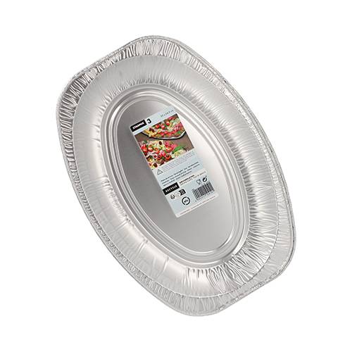 3 Servierplatten, Alu oval 35 cm x 24,5 cm-2