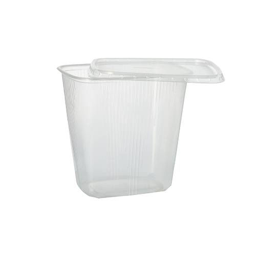 100 Verpackungsbecher, PP eckig 500 ml 10,1 cm x 8,1 cm x 10,8 cm transparent-2