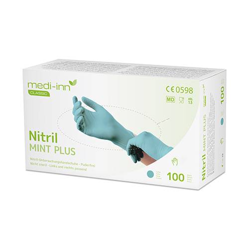 100 "Medi-Inn Classic" Handschuhe, Nitril puderfrei mint "Mint Plus" Größe: XL-0