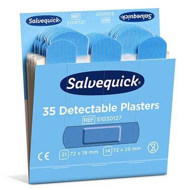 6 Set "Cederroth" Salvequick Detectable Pflaster (35 Stück) blau , Refill
