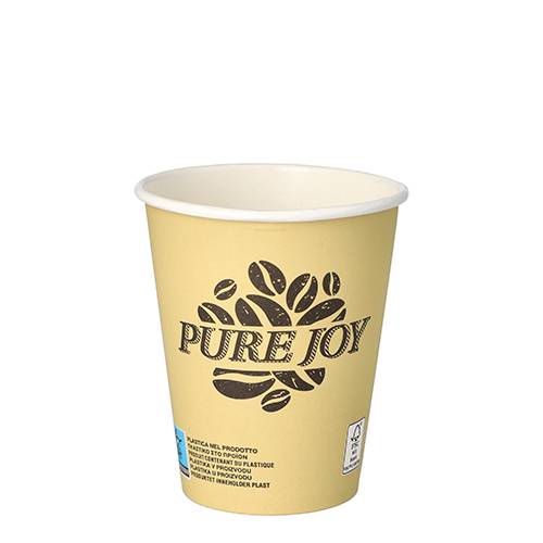 50 Trinkbecher, Pappe 0,2 l Ø 8 cm · 9,2 cm creme "Pure Joy"-0