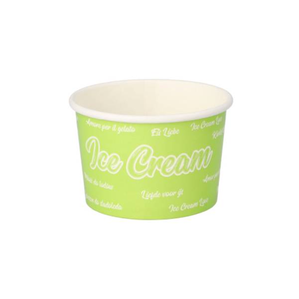 50 Eisbecher, Pappe 150 ml Ø 8,6 cm · 5,2 cm grün "Icelove"