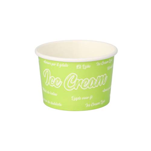 50 Eisbecher, Pappe 150 ml Ø 8,6 cm · 5,2 cm grün "Icelove"-0