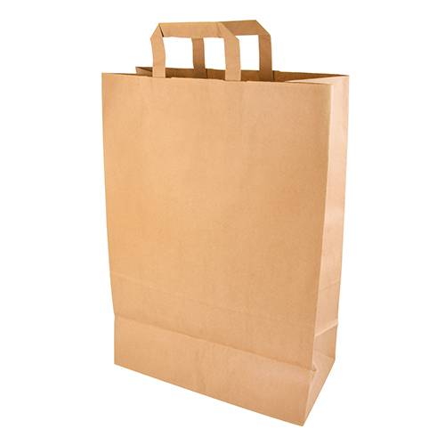 Tragetaschen, Papier 44 cm x 32 cm x 17 cm braun mit Tragegriff und Einzel EAN-0