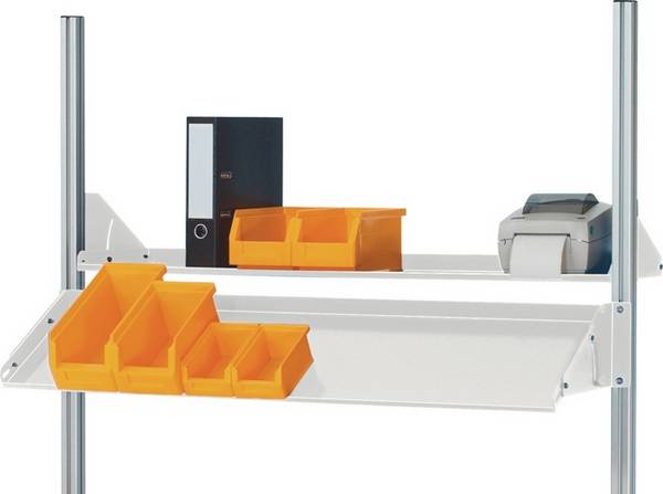 Metallablage EE f.B750xT300mm Trgf.30kg lichtgrau,RAL7035 f.Systemstütze RAU