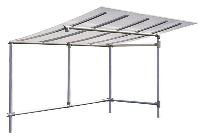 Überdachung Ausbaueinheit o.Wand B2543xH2150xT1976mm Flachdach PC Alu.elox.SPL-0