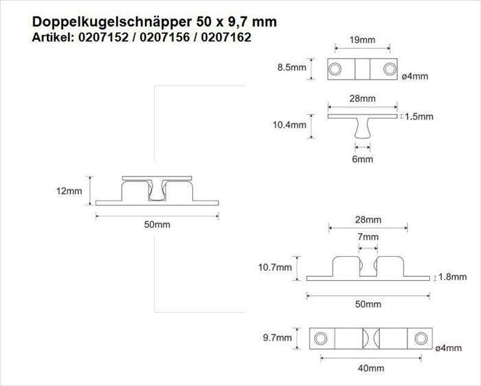 Doppelkugelschnäpper MS blk 50mm Kugeln u.Federn a.STA M-Beschläge-2
