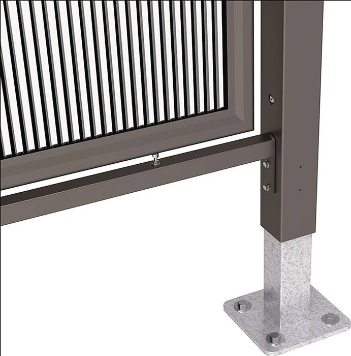 Überdachung Anbaueinheit B2500xH2880xT2434mm Flachdach PC grau SPL-1