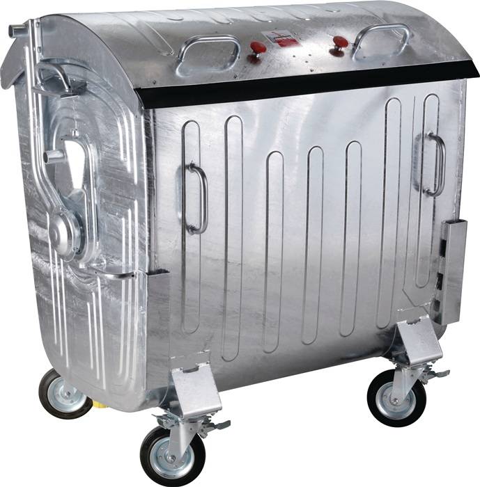 Müllgroßbehälter 1,1 m³ STA silber fahrb.CRAEMER