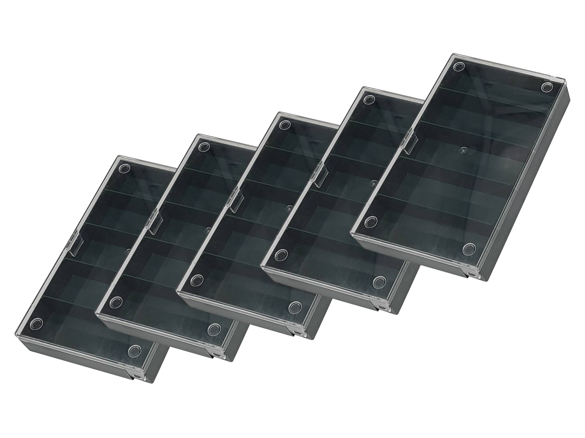 5x Hüfner Dübel Sortimentskasten (L x B x H) 164 x 31 x 101 mm Anzahl Fächer: 5 feste Unterteilung-0