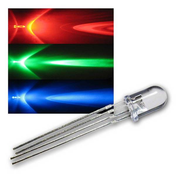 world-trading-net - 50 LEDs 5mm wasserklar RGB 4-polig steuerbar