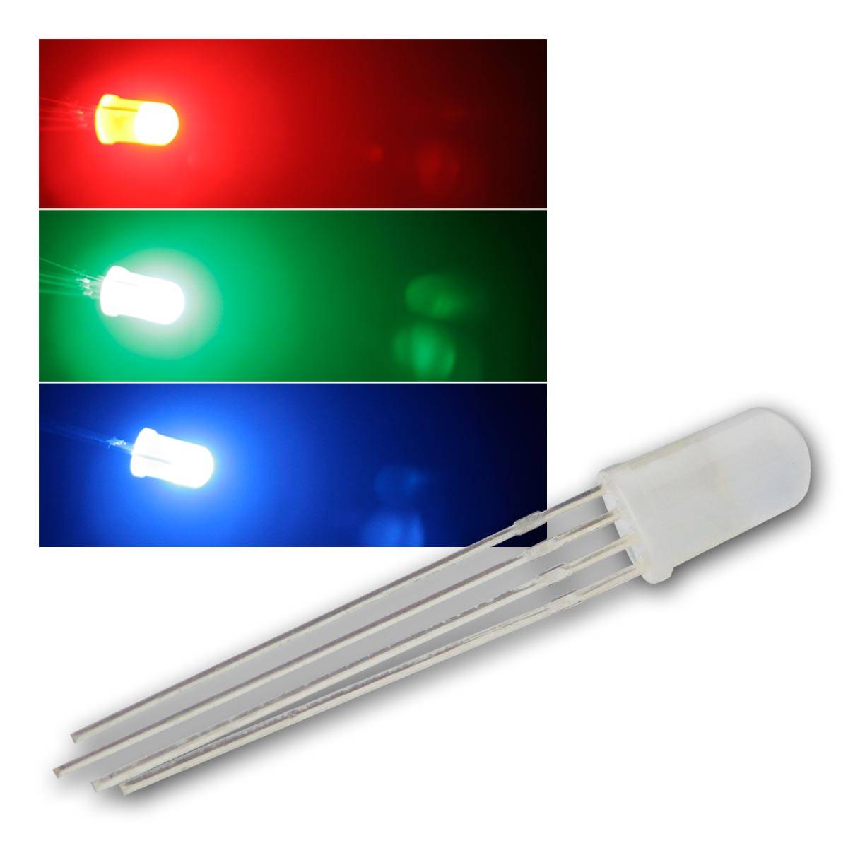 world-trading-net - 50 LEDs 5mm diffus RGB 4-polig steuerbar, 4-pin-0