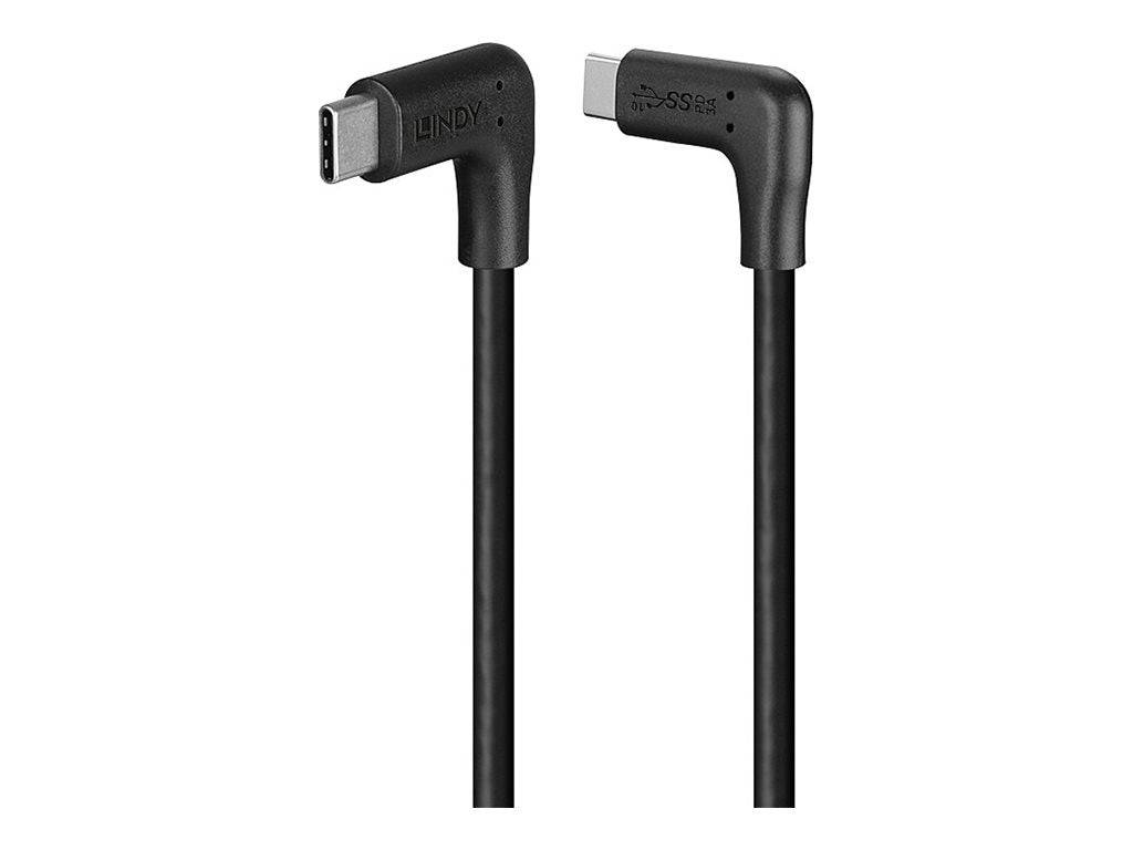 LINDY 32024, 1.5m USB 3.2 Typ C Kabel, 2 x 90° gewinkelt, 10GBit/s-1
