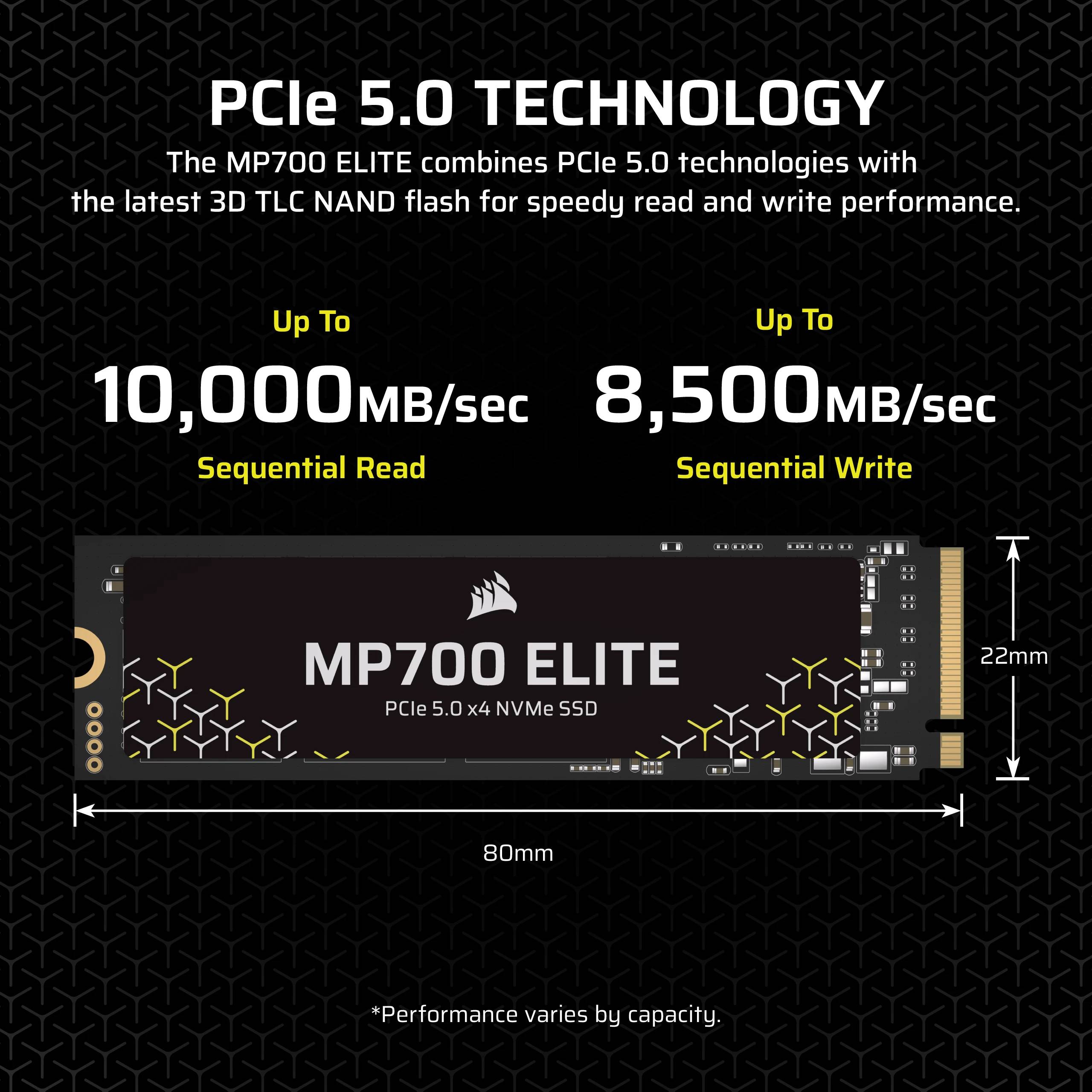 CORSAIR MP700 ELITE - SSD - 2 TB - intern - M.2 2280 - PCI Express 5.0 x4 (NVMe)-2