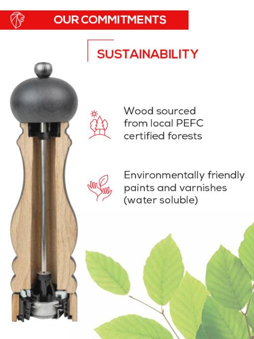 Peugeot Boreal Pfeffermühle Grau, Holz-2