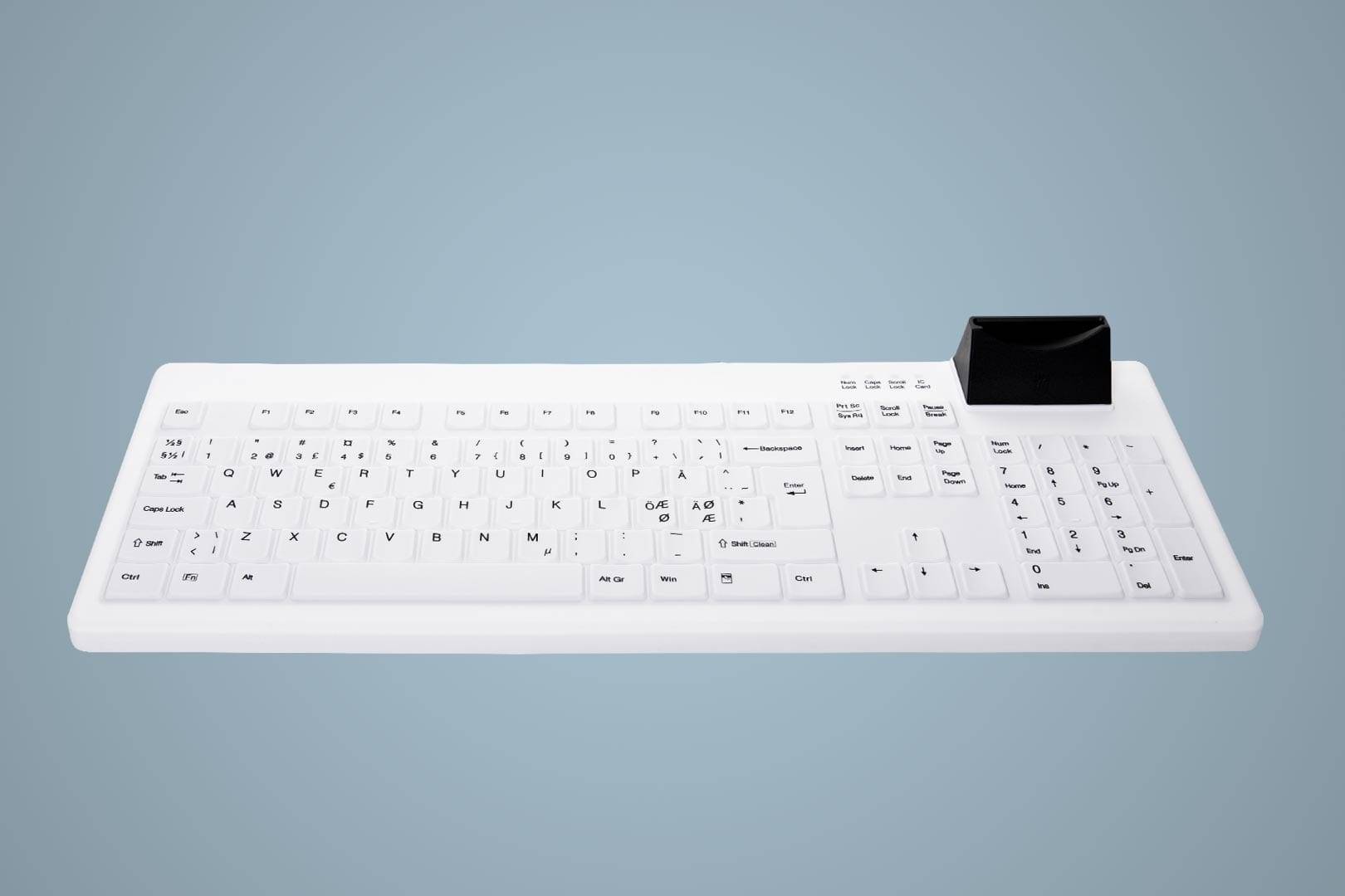 Cherry Active Key AK-C8200F Tastatur hygiene mit Smart ID Card Reader USB QWERTZ Deutsch Schwarz / Weiß-2