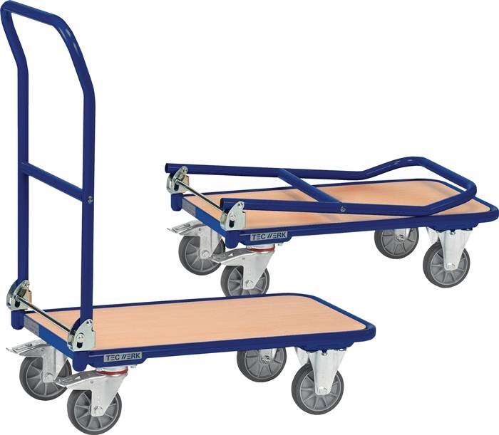 Plattformwagen Ladeflächen L720xB450mm STA taubenblau Trgf.250kg TECWERK-0