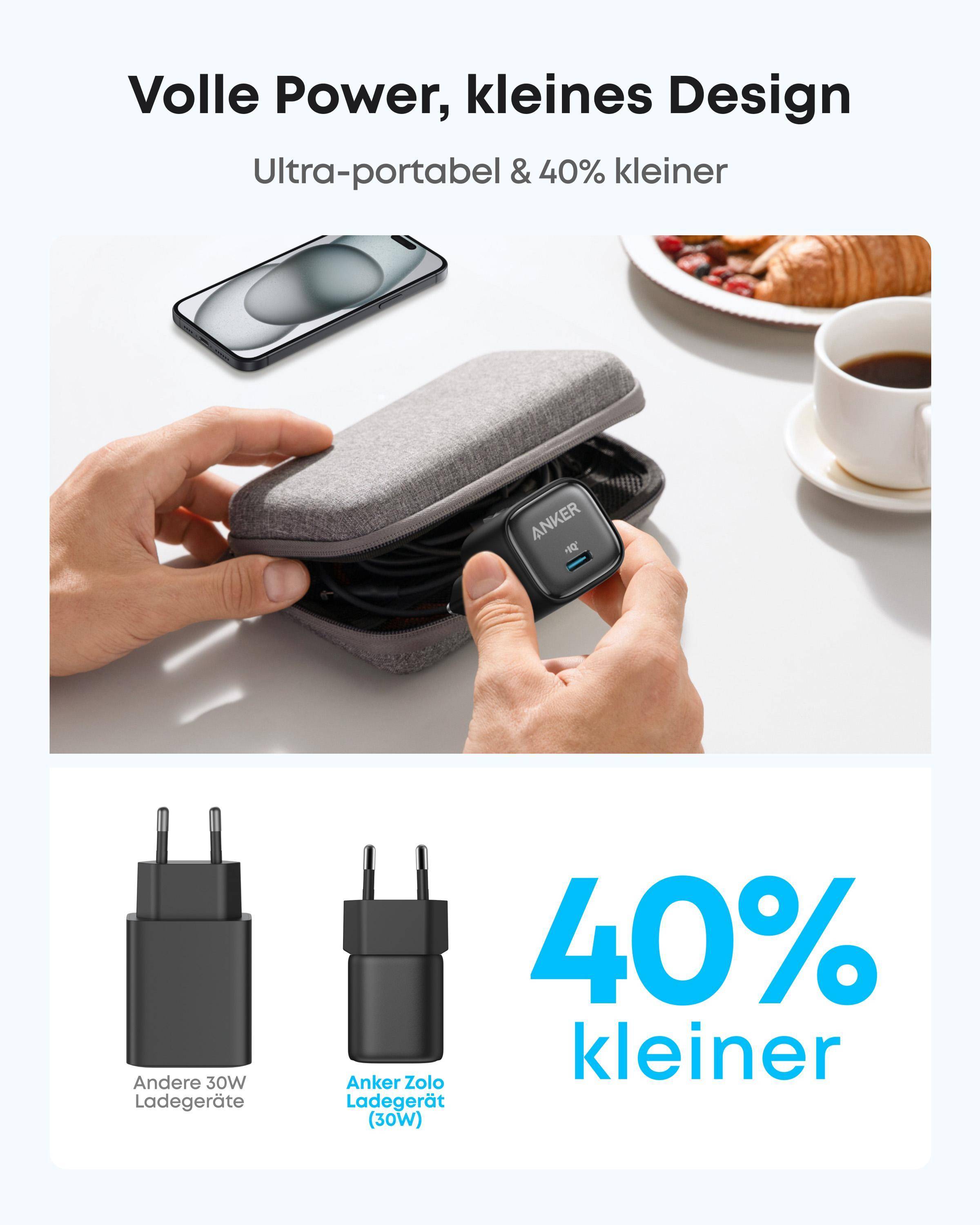 Anker Ladegerät, 30W, USB-C, Schwarz A2698G11-1