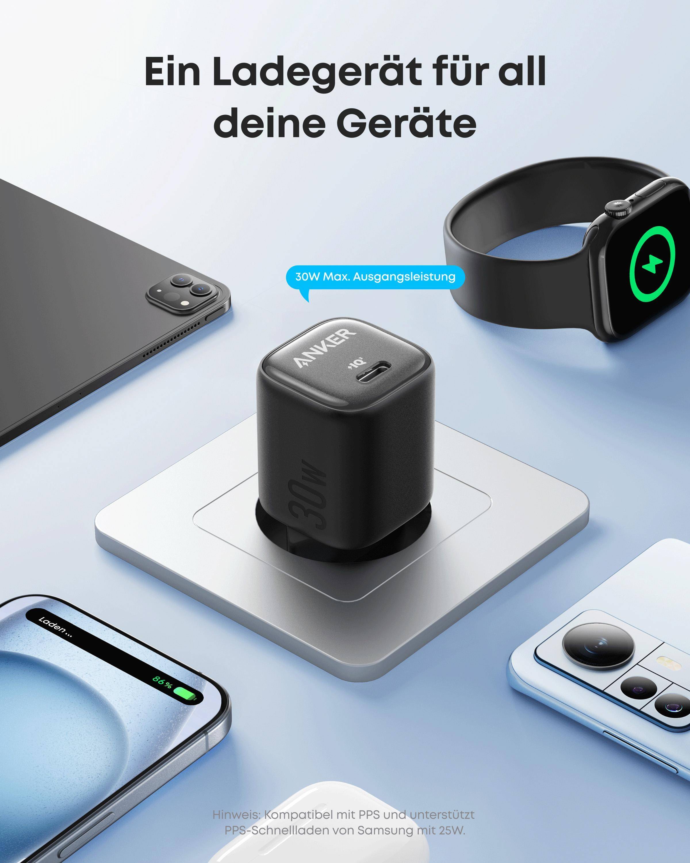 Anker Ladegerät, 30W, USB-C, Schwarz A2698G11-3