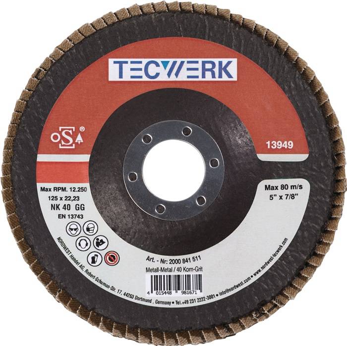 Fächerscheibe D.125mm K.120 kon.Stahl/Holz NK TECWERK-0
