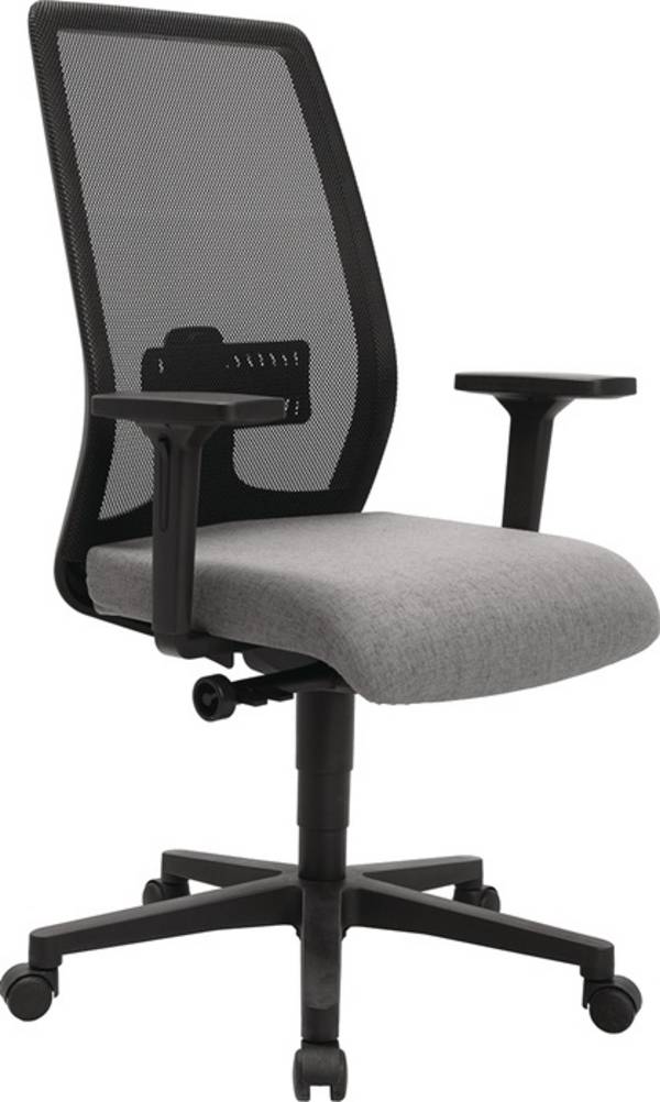 Bürodrehstuhl Synchr.-M.hellgrau/schwarz 430-540mm m.Lehnen Trgf.110kg TOPSTAR