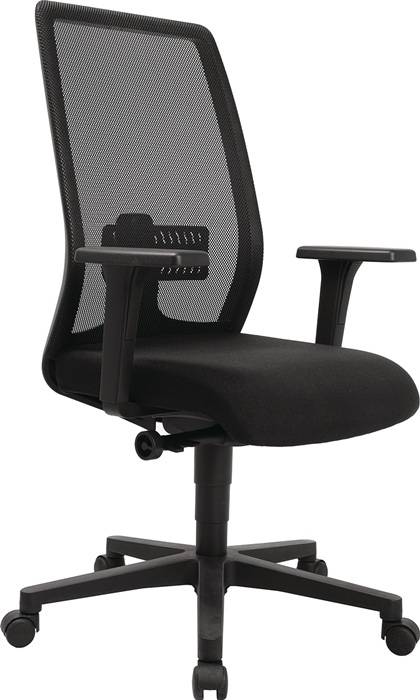 Bürodrehstuhl Synchr.-M.schwarz/schwarz 430-540mm m.Lehnen Trgf.110kg TOPSTAR