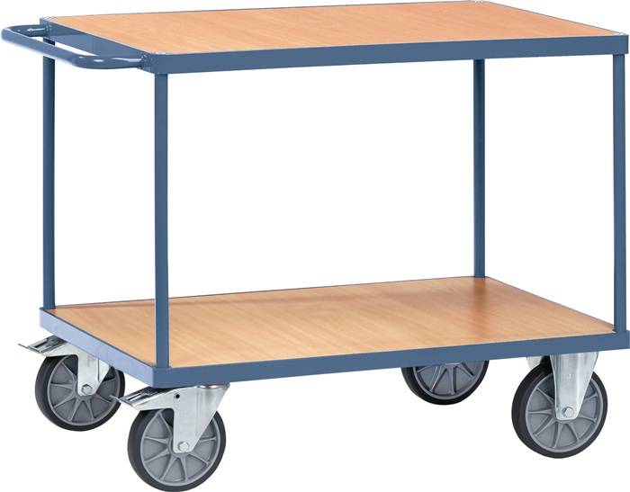 Tischwagen 2 Ladeflächen L1200xB800mm saphirblau Trgf.600kg TECWERK-0