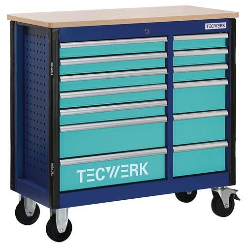 Rollwerkbank PLUS 2.0 S Außen-B1150xT500xH1015mm Schubl.13 30kg 500kg TECWERK-2