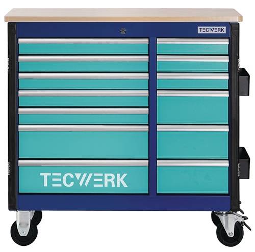 Rollwerkbank PLUS 2.0 S Außen-B1150xT500xH1015mm Schubl.13 30kg 500kg TECWERK-3