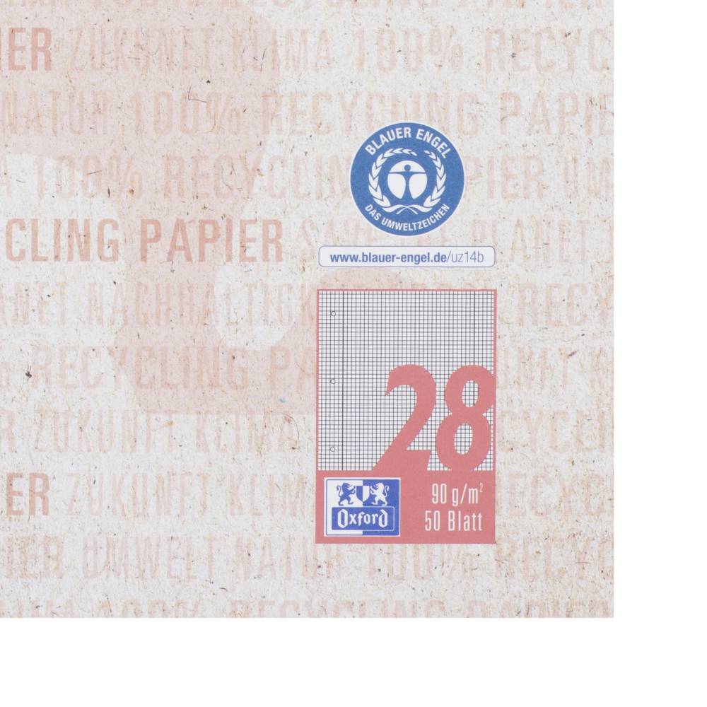 Oxford 400159594 - Muster - Rot - A4 - 50 Blätter - Matt - 90 g/m² - Lineatur 28-4