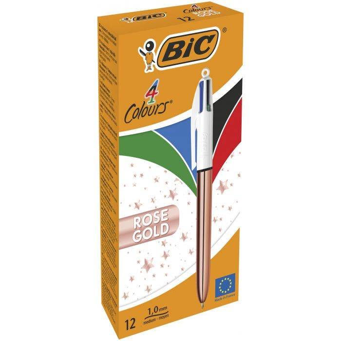 BIC Druckkugelschreiber 4 Colours Shine, 0,40 mm, rosegold (5103733)-1