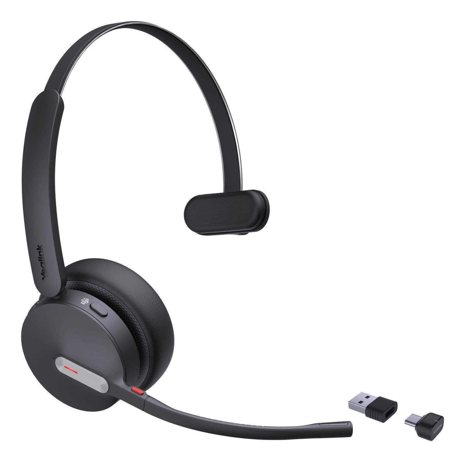 Yealink BH70 Mono Headset On-Ear Bluetooth kabellos Adapter USB-C via Schwarz Zertifiziert für Microsoft Teams-0