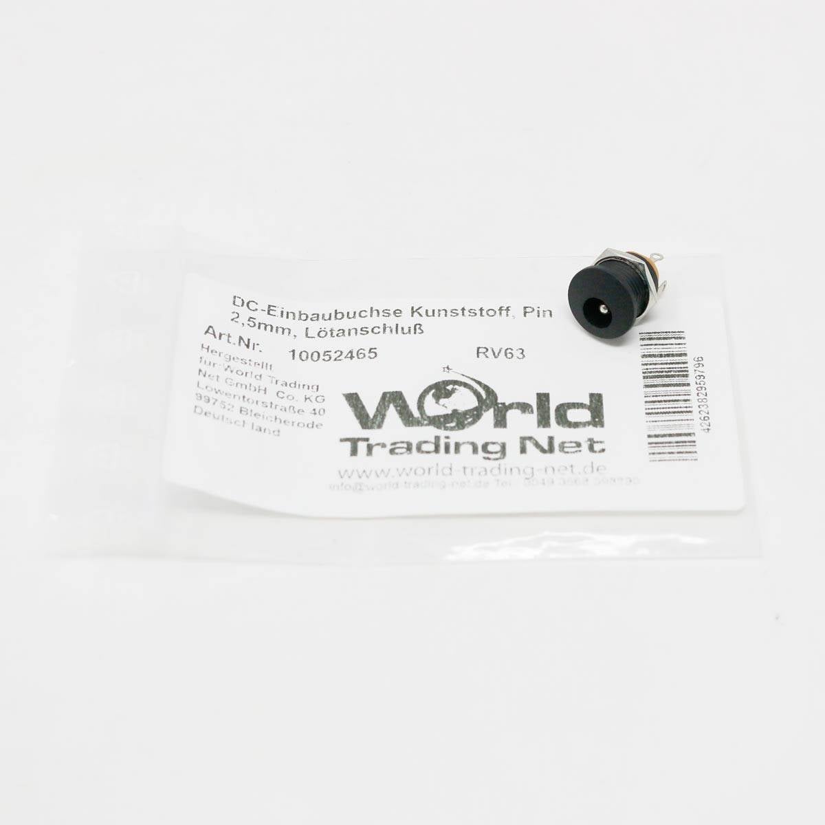 world-trading-net - DC-Einbaubuchse Kunststoff, Pin 2,5mm, Lötanschluß-3