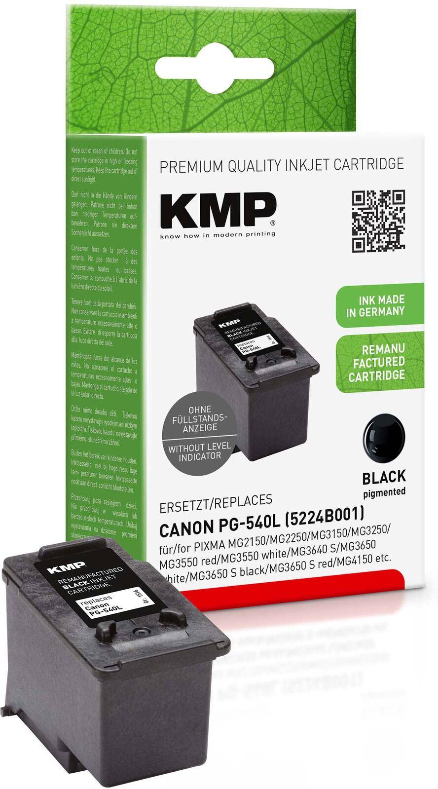 KMP - Patrone Canon Pixma PG540L 5224B001 300 Seiten black - Kompatibel - Wiederaufbereitet-0