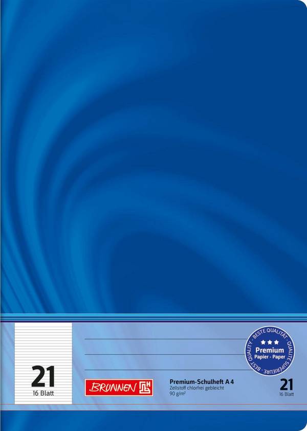 Brunnen 10-44 721 02, Blau, 16 Blätter, Liniertes Papier, A4, 90 g/m², FSC