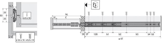Kugelauszug,KA 4932,41362500mmverzinkt-3