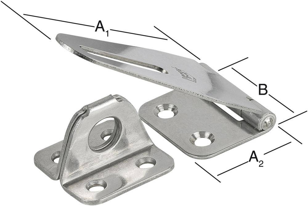 Vormann Sicherheitsüberfalle 80x37mm Edelstahl V2A mit Ösenplatte-2