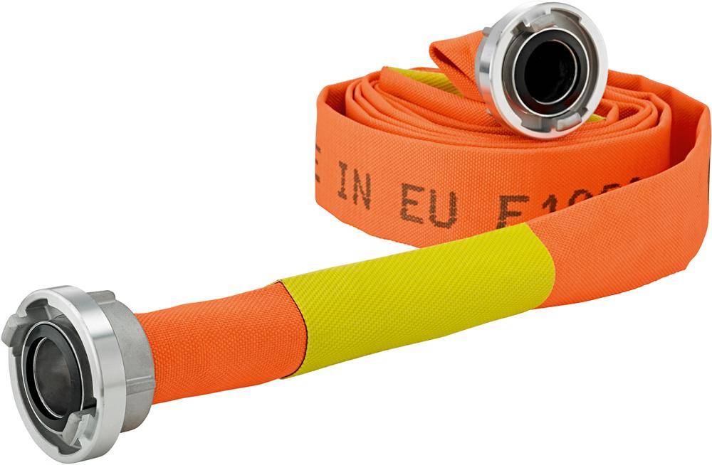 Bau-/Industrieflach schlauch, orange, C/52mm mit 2 Leckageschiebern, STORZ Kuppl. 20m FORTIS-3