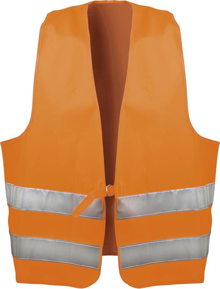 WICATEX Warnweste 100 Polyester, Klettverschluss fluoreszierend orange, Einheitsgrösse Arbeitsweste-2
