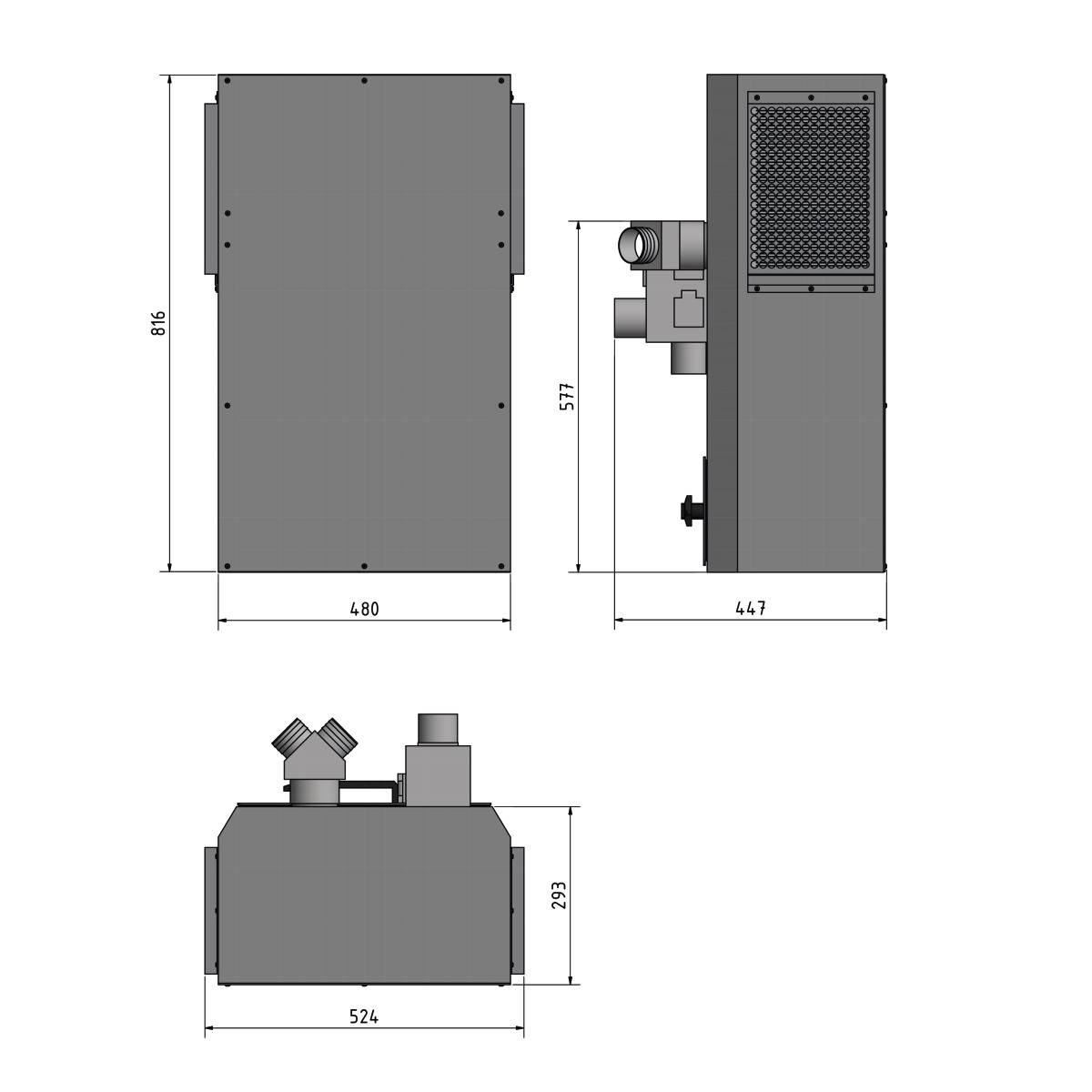 Maschinenunterbau mit Absaugung Optimum GU 2-1