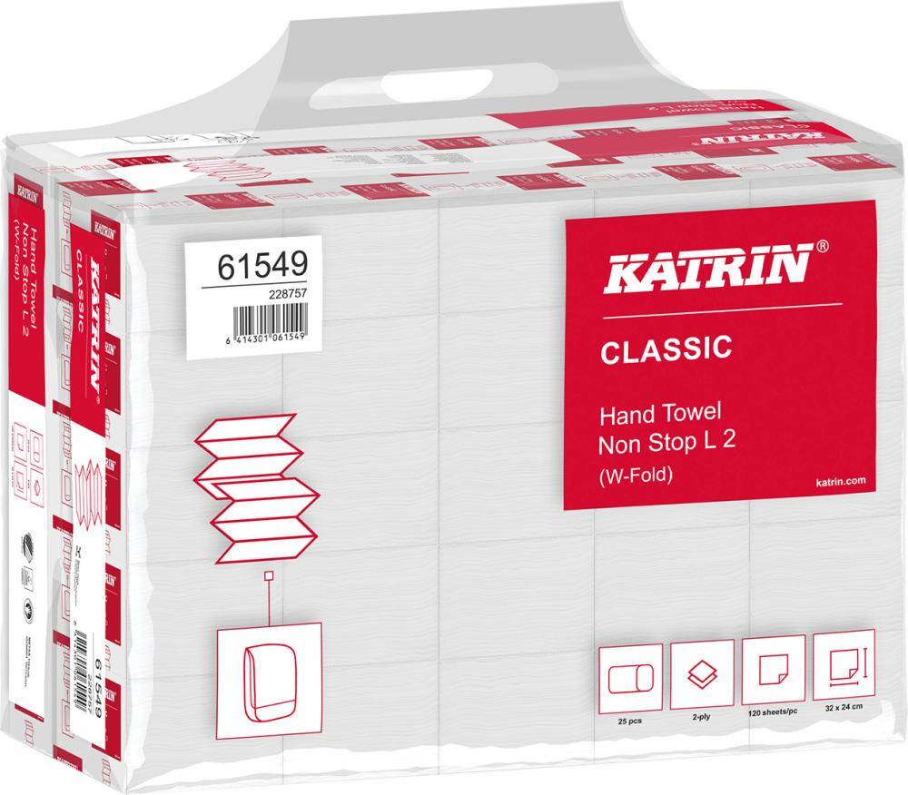 Papierhandtuch Non Stop L2 wide 61549 2-lagig 24x32cm weiß 3.000 Blatt-2