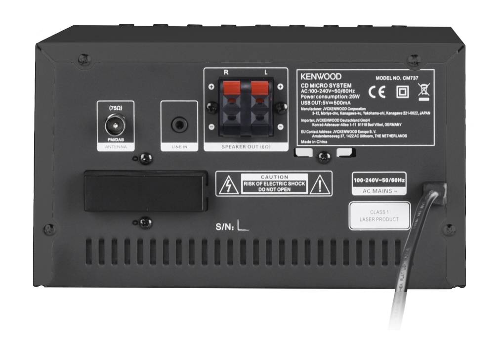 Kenwood Electronics Kenwood M-7000S, Home-Audio-Minisystem, Schwarz, 1 Disks, 30 W, 2-Wege, 6 Ohm-4