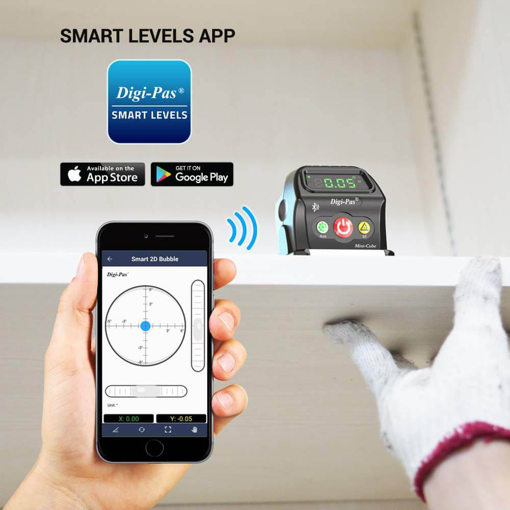 DWL-90Pro Digi-pas 2-Achsen-Neigungsmesser 0,05° mit bluetooth / 2D / Nivellierungsstatus-3