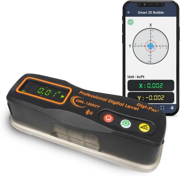 DWL-1300XY Bluetooth Präzisions-Wasserwaage 0,02°/ 2-achsige Ingenieurswasserwaage
