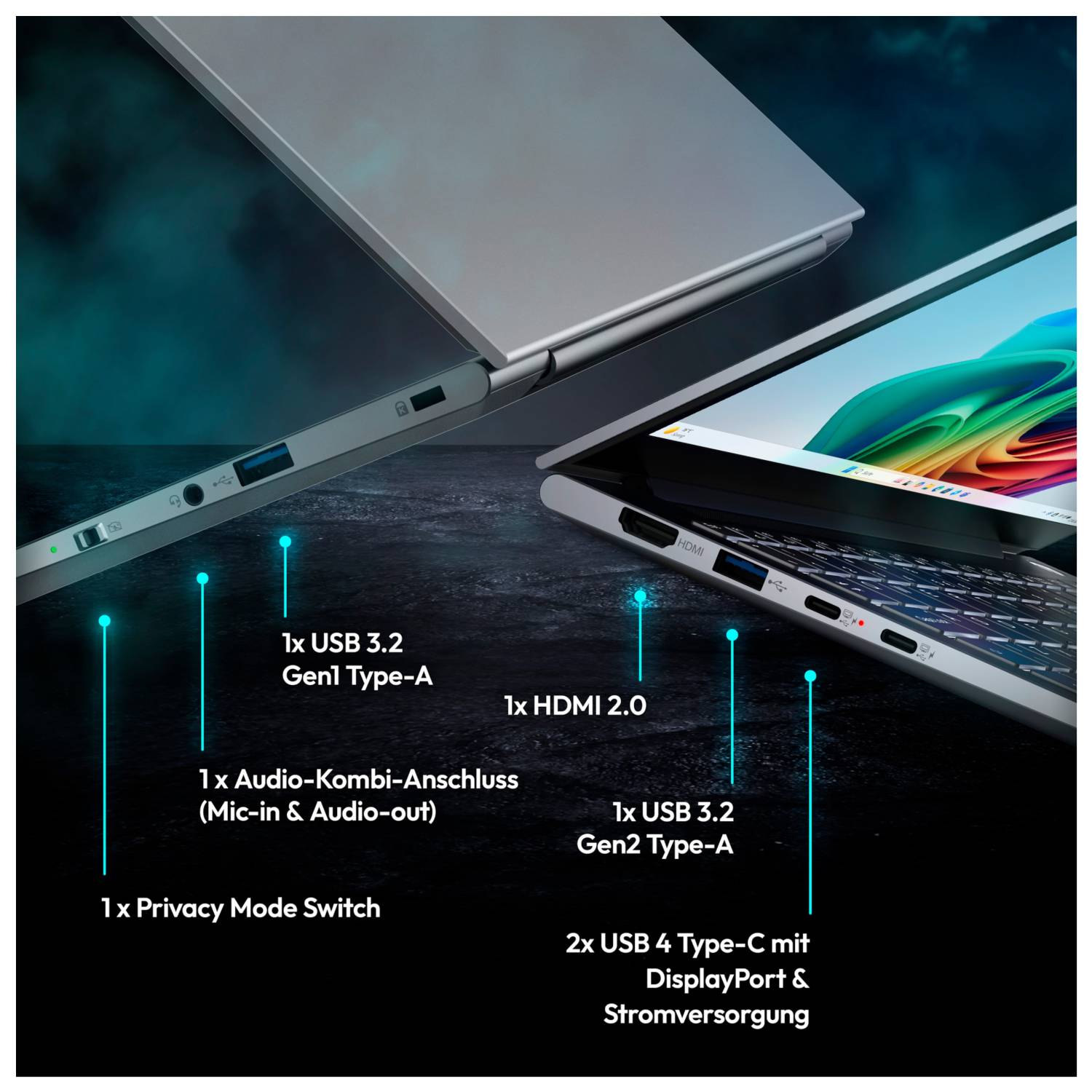 MEDION SPRCHRGD 14 S2, Intel Core Ultra 5, 35,6 cm (14"), 2880 x 1800 Pixel, 32 GB, 512 GB, Windows 11 Home-1