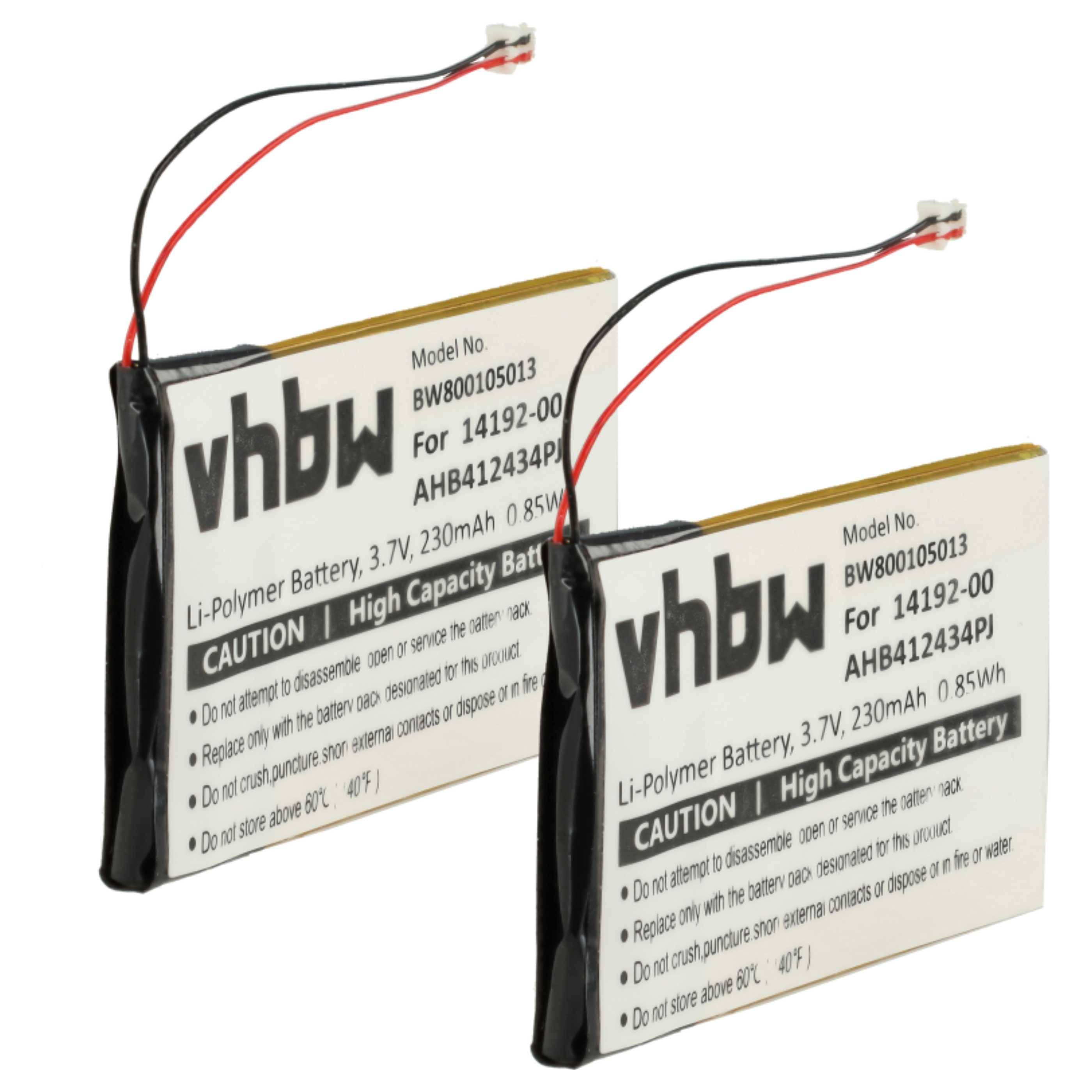 vhbw 2x Akku Ersatz für Jabra AHB412434PJ | 14192-00 für Wireless Headset Kopfhörer (230 mAh, 3,7 V, Li-Polymer)-0