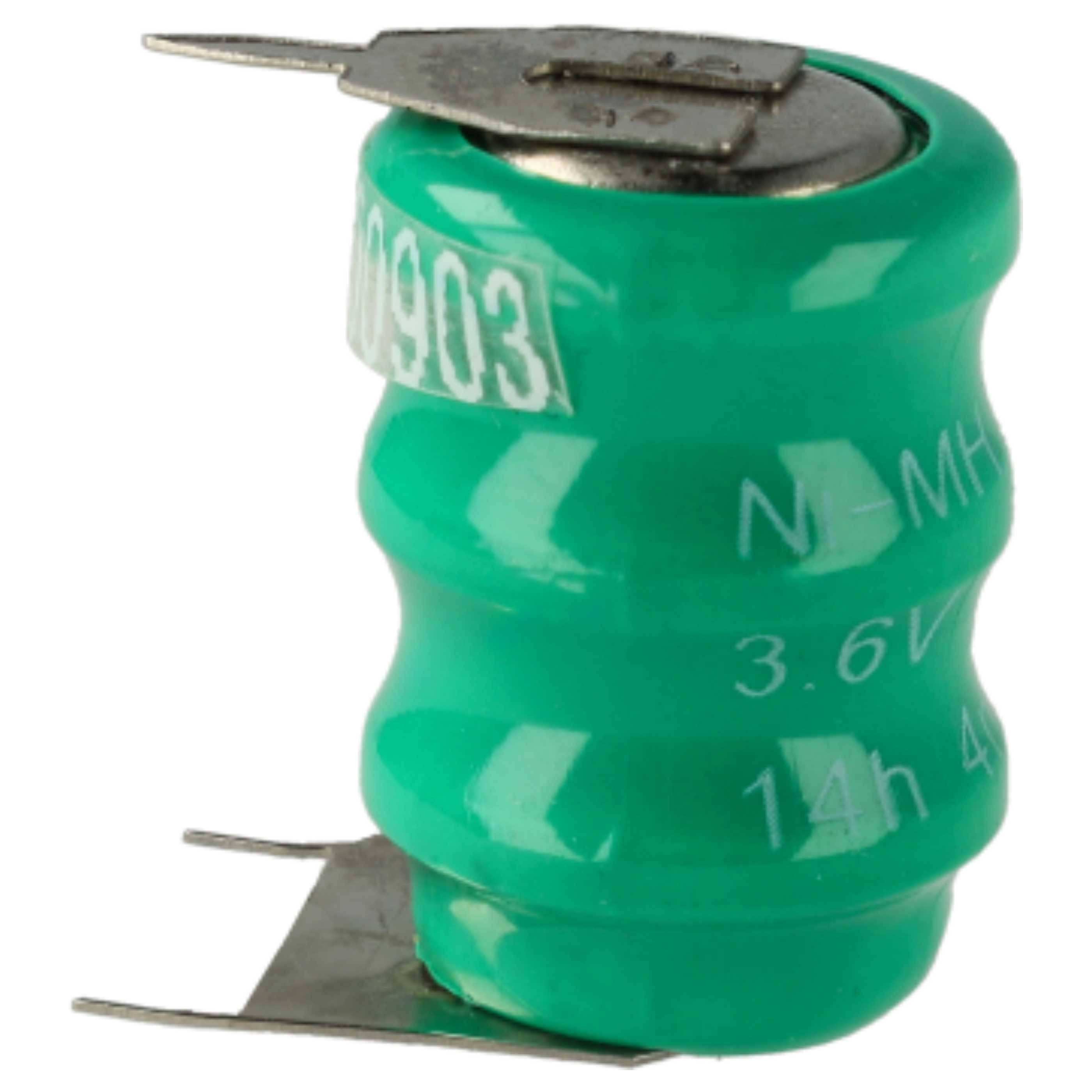 vhbw 10x NiMH Ersatz Knopfzellen-Akku Typ V40H 3-Pins 40mAh 3,6V kompatibel mit Modellbau-Akkus, Solar-Leuchten uvm.-1