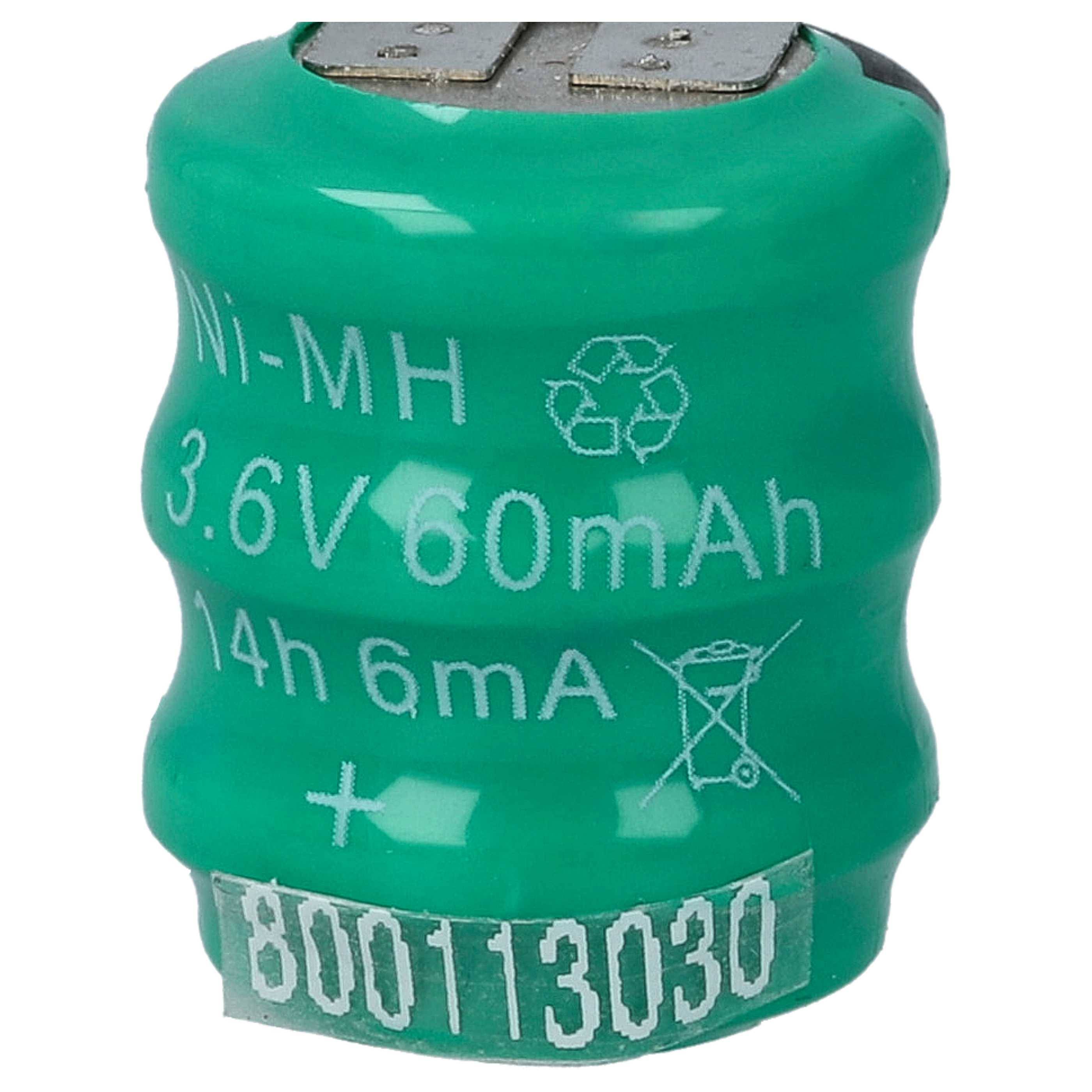 vhbw 5x NiMH Ersatz Knopfzellen-Akku kompatibel mit Kinetic MH80B3AL3 (80 mAh, 3,6 V, NiMH)-3