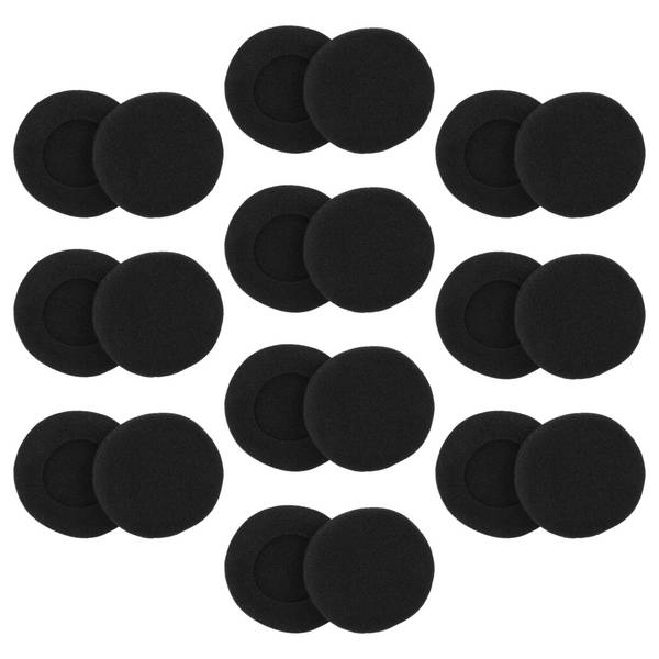 vhbw 20x Ohrpolster kompatibel mit Sennheiser PC130 | PC135, PC131, PMX100, PC136 Kopfhörer Headset, Schaumstoff Schwarz
